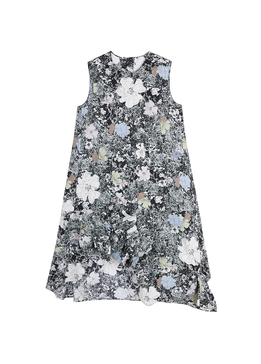 Dress / JNBY Floral Prints Sleeveless A-line Dress