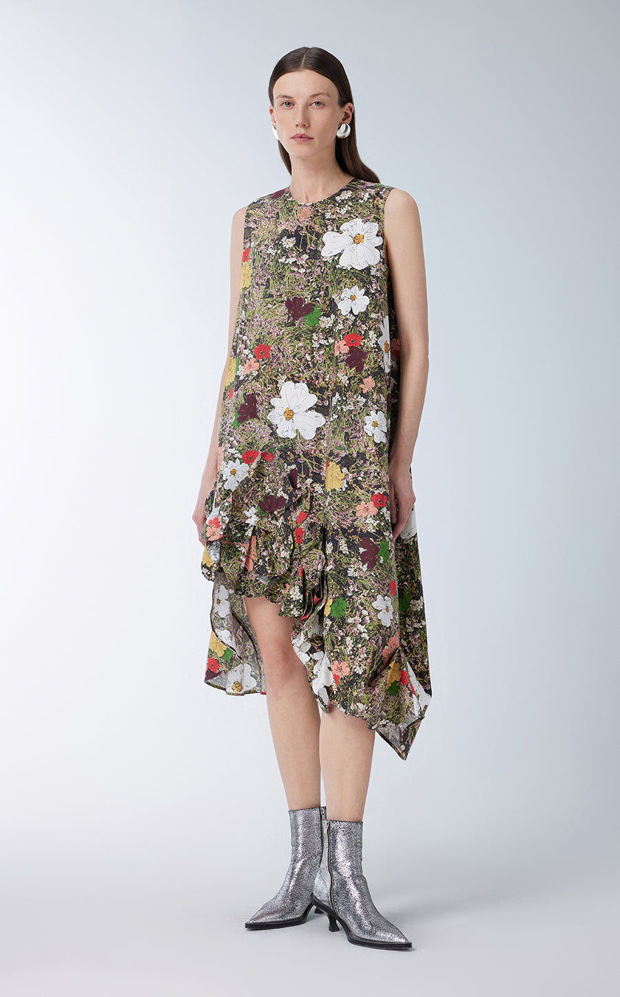 Dress / JNBY Floral Prints Sleeveless A-line Dress