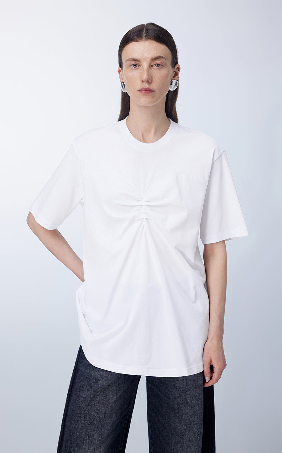 T-Shirt/JNBY Pleated Short-sleeved T-Shirt