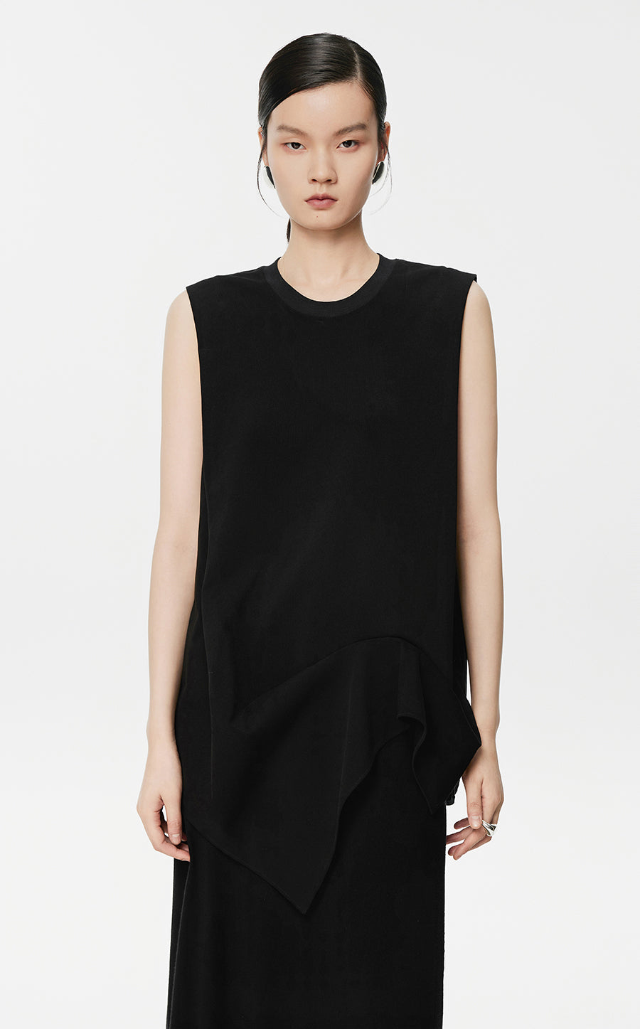 T-Shirt/JNBY Asymmetric Sleeveless T-Shirt