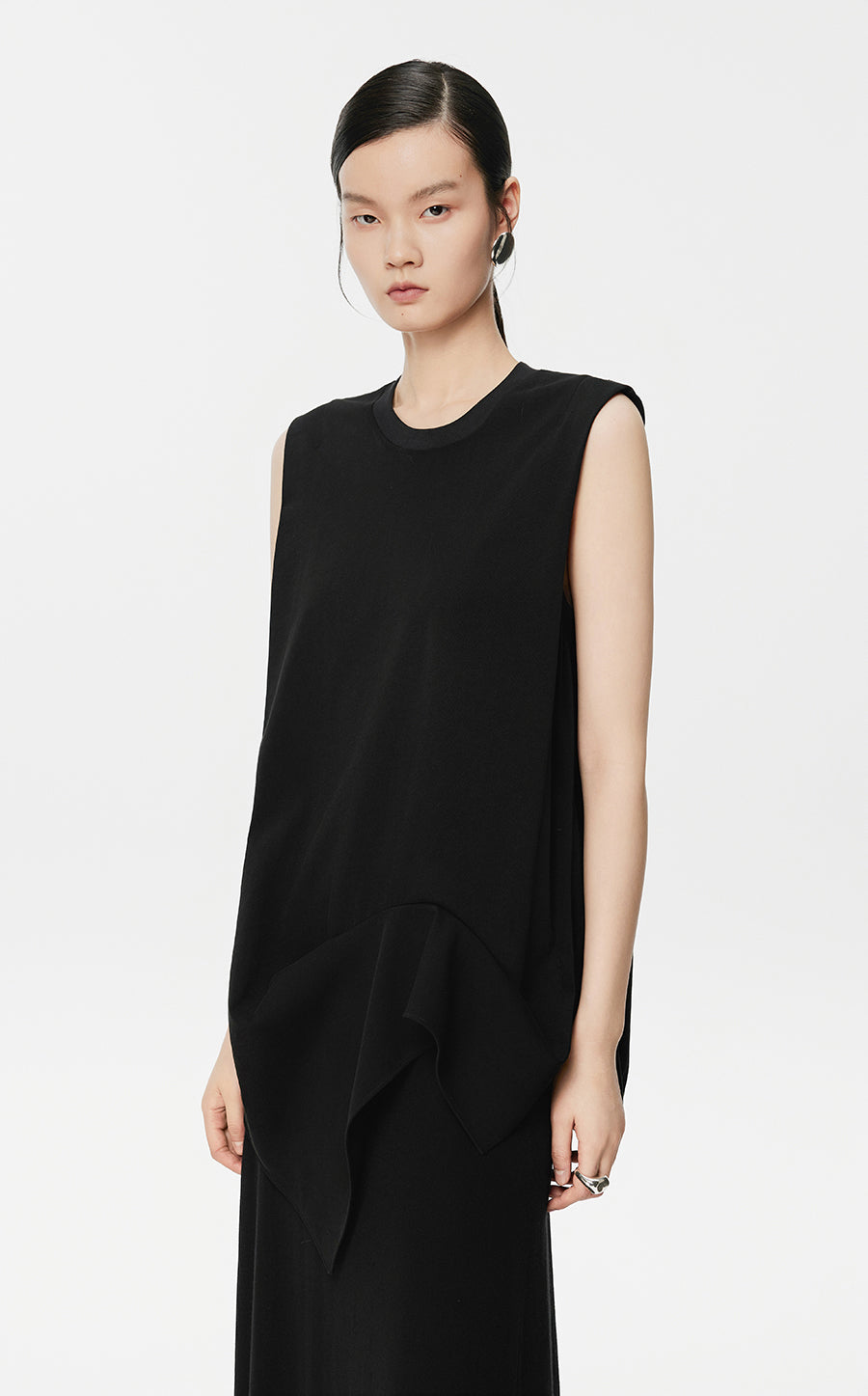 T-Shirt/JNBY Asymmetric Sleeveless T-Shirt