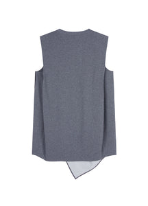 T-Shirt/JNBY Asymmetric Sleeveless T-Shirt