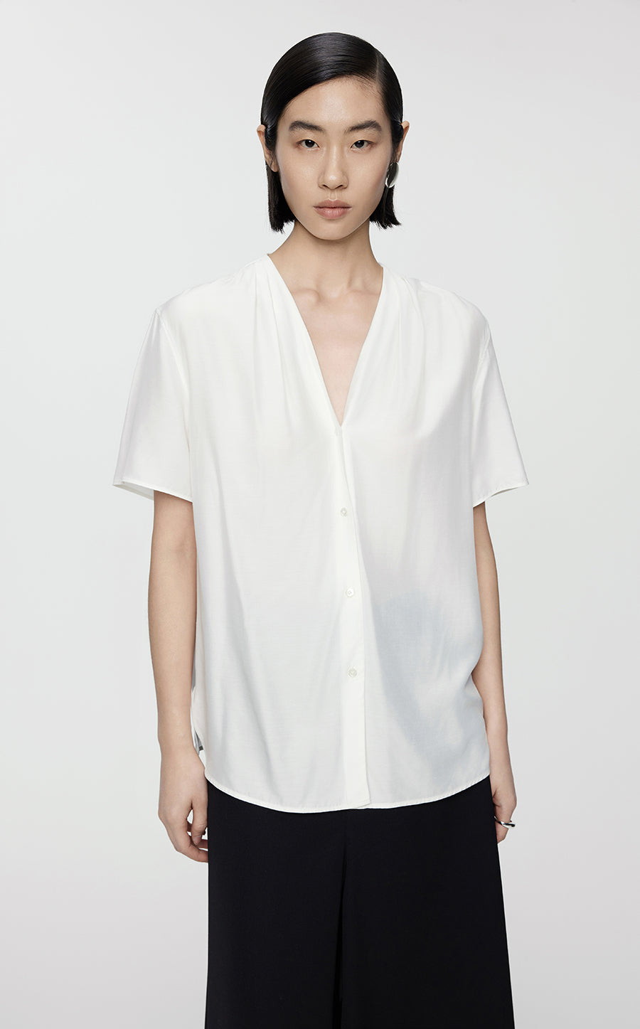 Blouse/JNBY V-neck Loose-fitting Short-sleeved Blouse