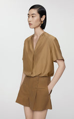 Blouse/JNBY V-neck Loose-fitting Short-sleeved Blouse