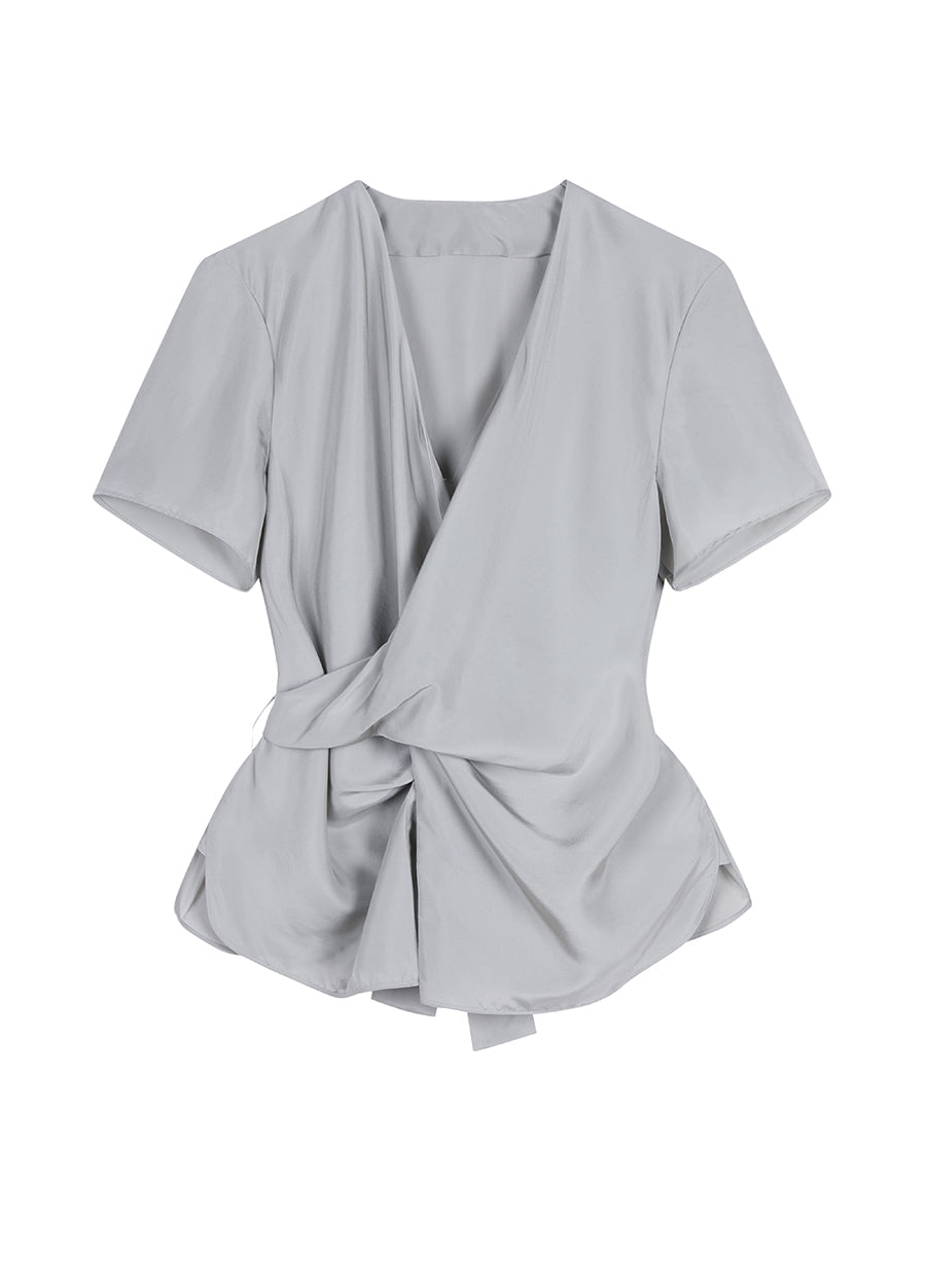 Blouse/JNBY V-neck Loose-fitting Short-sleeved Blouse