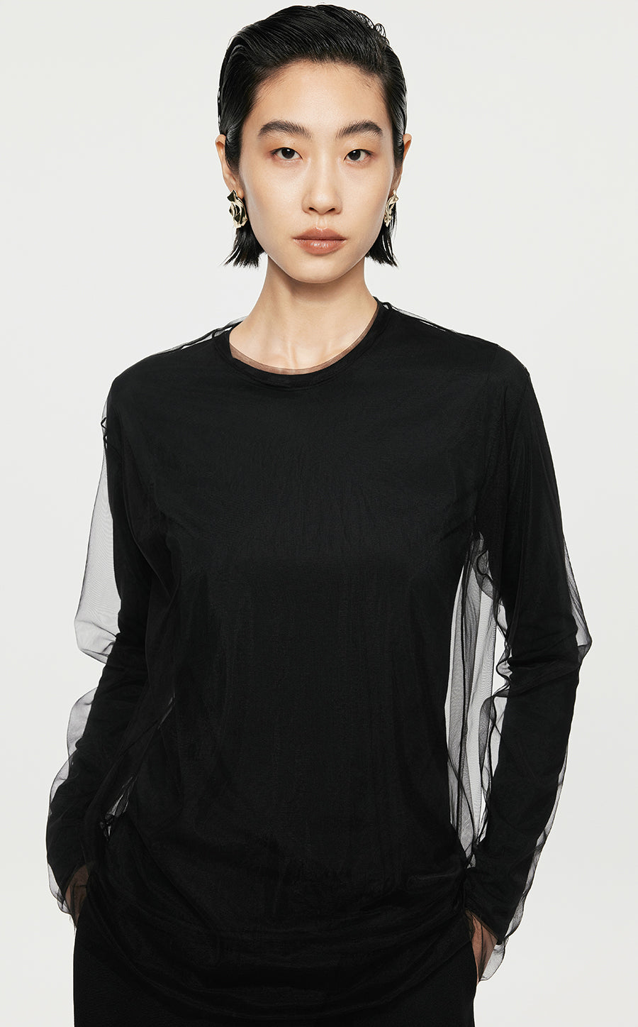 T-Shirt/JNBY Loose Fitting Long- sleeved T-Shirt