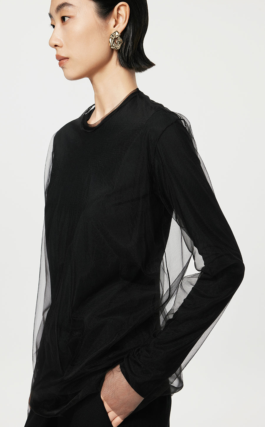 T-Shirt/JNBY Loose Fitting Long- sleeved T-Shirt