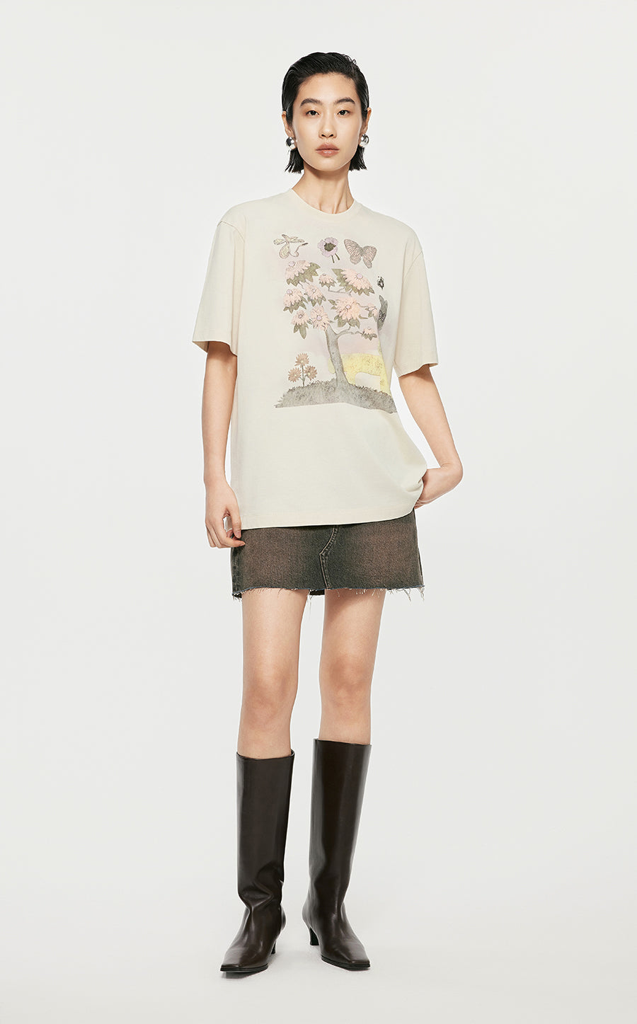 T-Shirt/JNBY Loose Fitting Short-sleeved T-Shirt