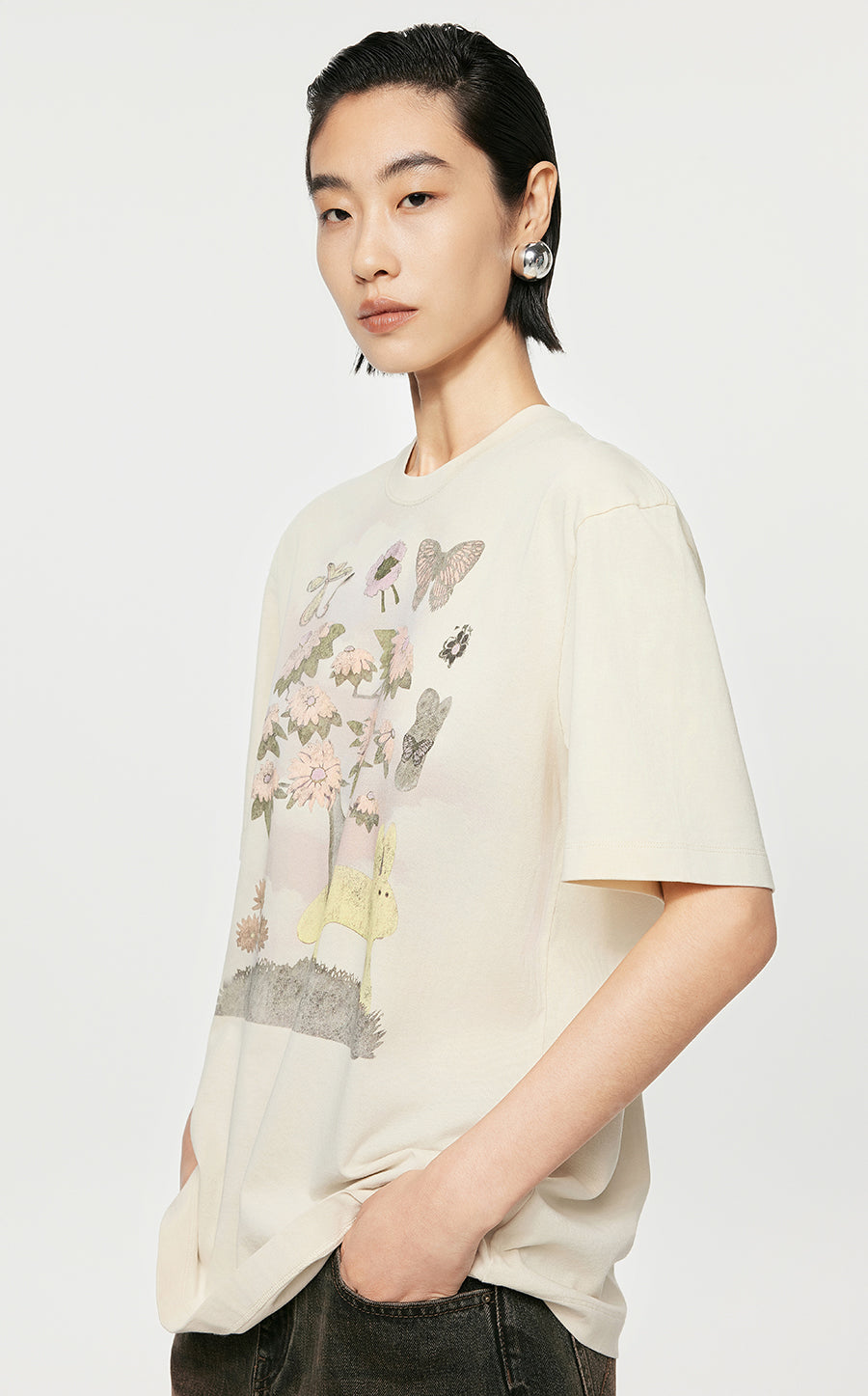 T-Shirt/JNBY Loose Fitting Short-sleeved T-Shirt