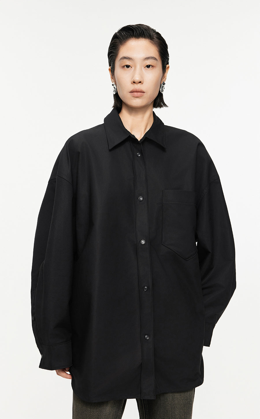 Shirt/JNBY Drawstring Aluminum Wire Long-sleeved Shirt