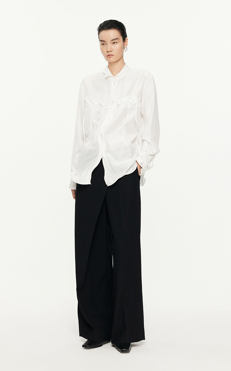 Shirt /JNBY Loose Fitting Long-sleeved Silk Shirt