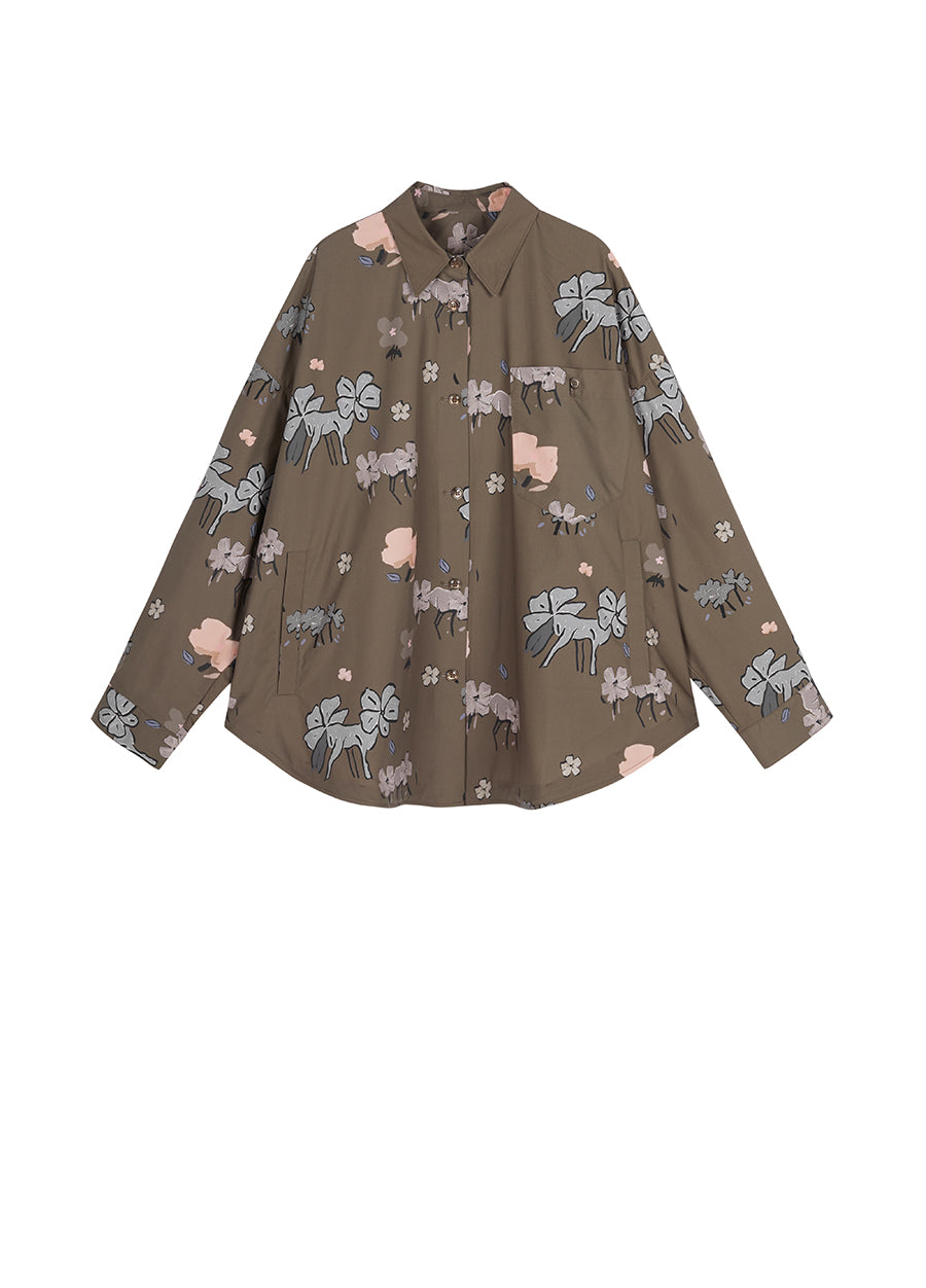 Shirt/JNBY Loose Fitting Long-sleeved Shirt