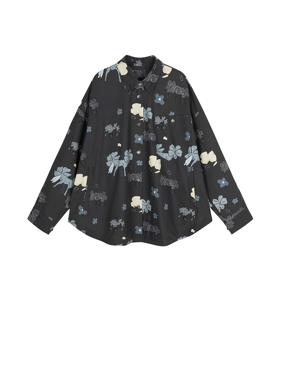 Shirt/JNBY Loose Fitting Long-sleeved Shirt