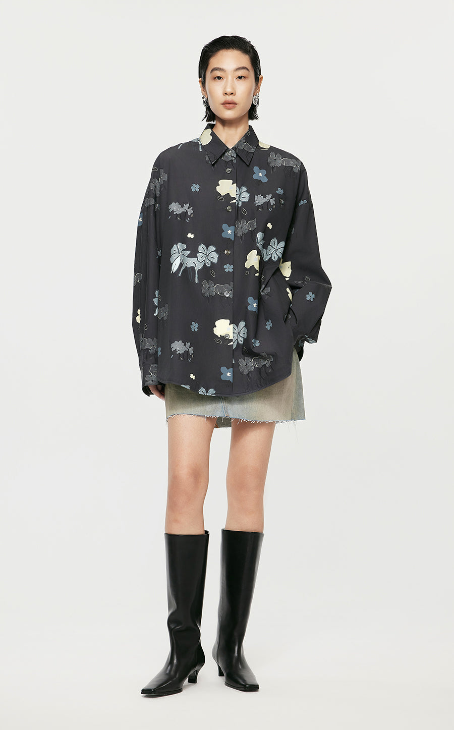 Shirt/JNBY Loose Fitting Long-sleeved Shirt