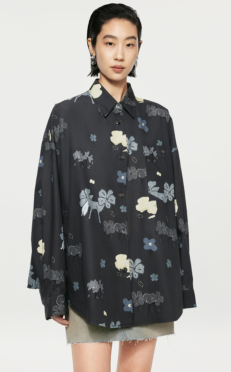 Shirt/JNBY Loose Fitting Long-sleeved Shirt