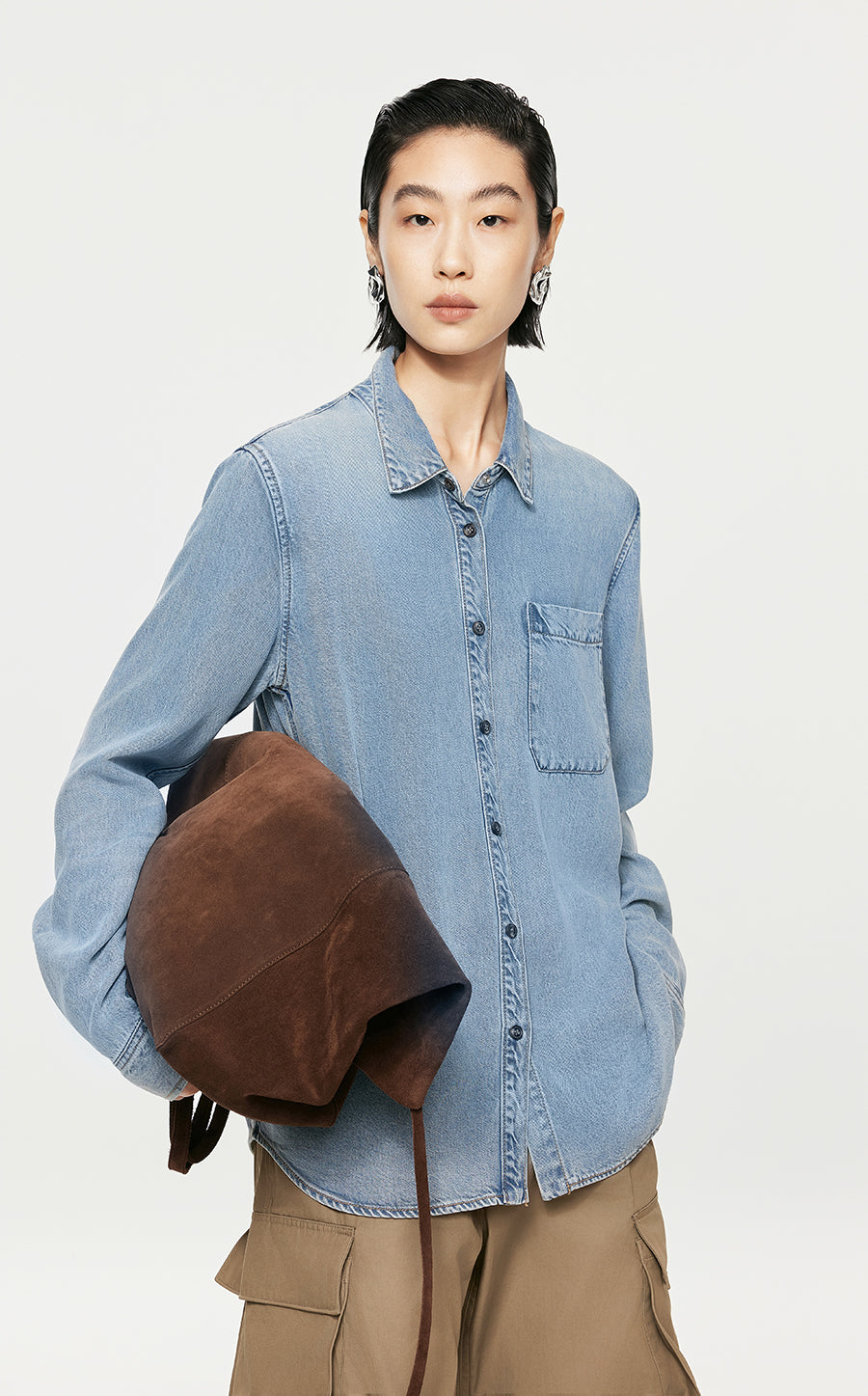 Shirt/JNBY Denim Loose Fitting Long-sleeved Shirt