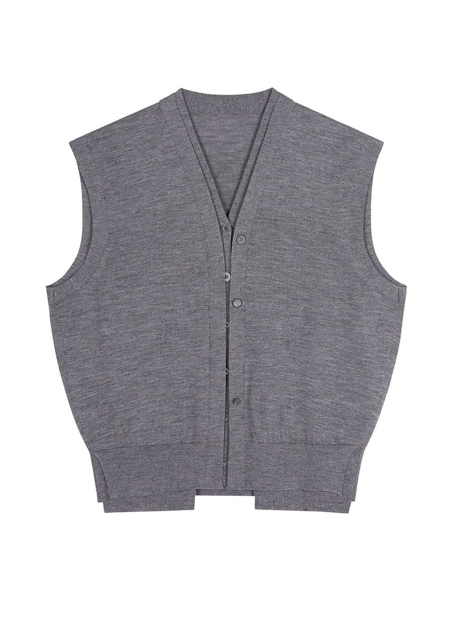 Vest/JNBY Collarless Thin Knit Vest