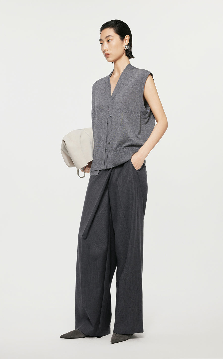 Vest/JNBY Collarless Thin Knit Vest