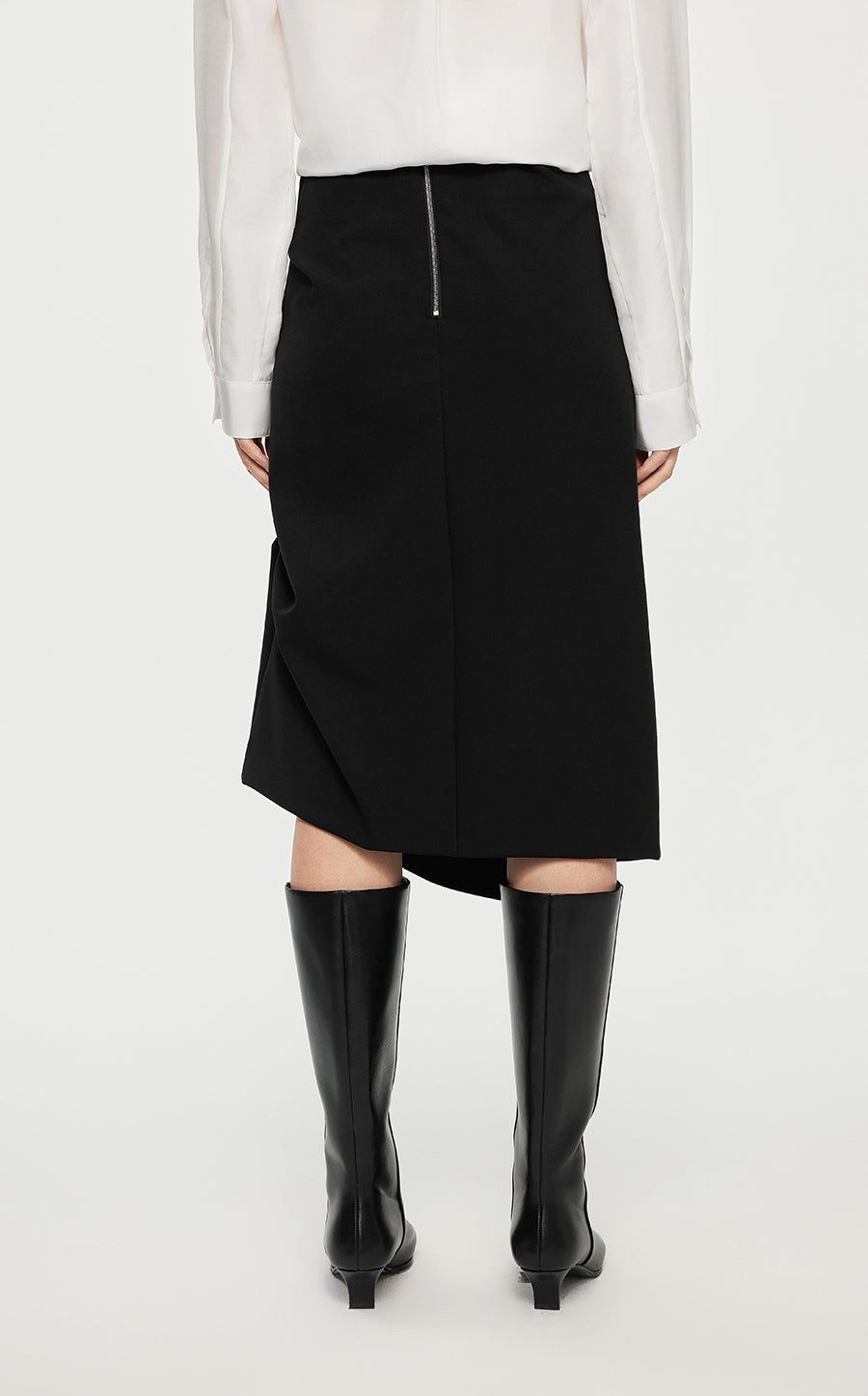 Skirt/JNBY Twill Asymmetric Midi Skirt