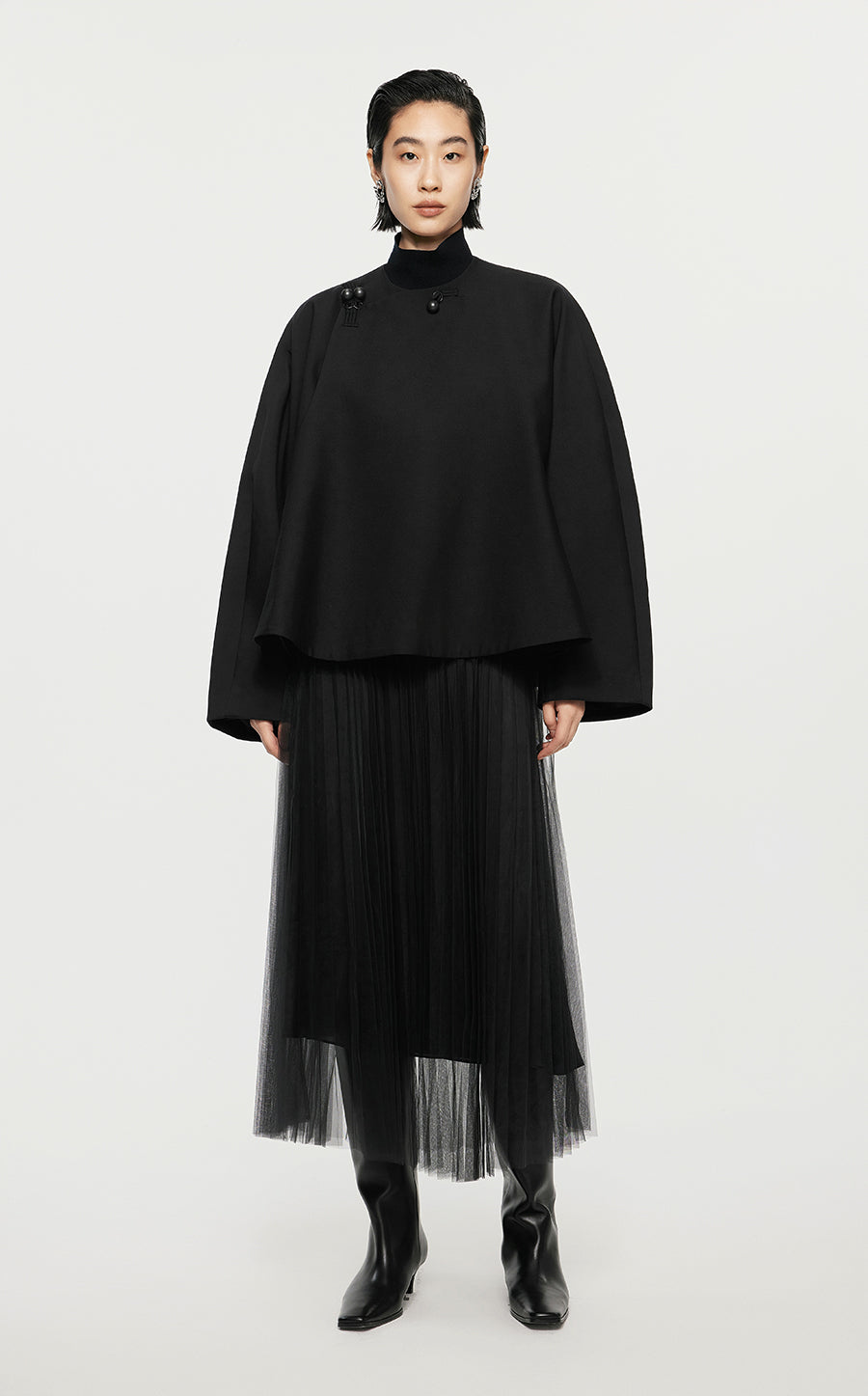 Skirt/JNBY A-line Ruffled Calf-length Skirt