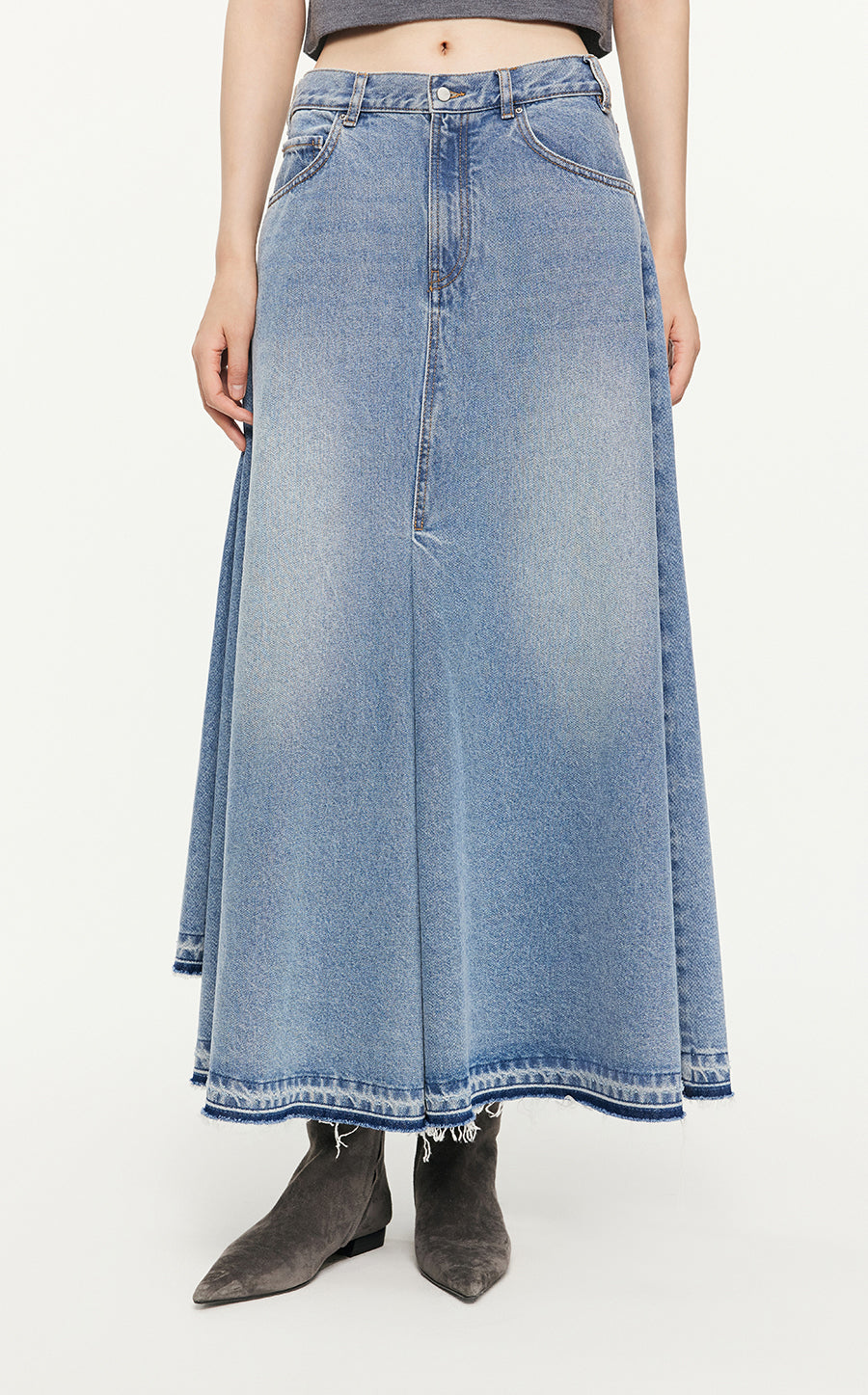 Skirt/JNBY A-line Loose Long Waist Skirt