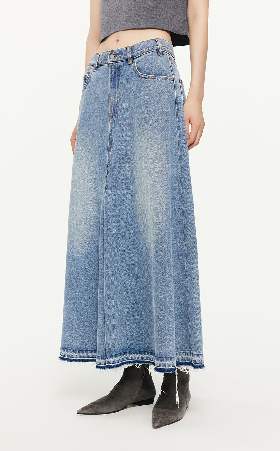 Skirt/JNBY A-line Loose Long Waist Skirt