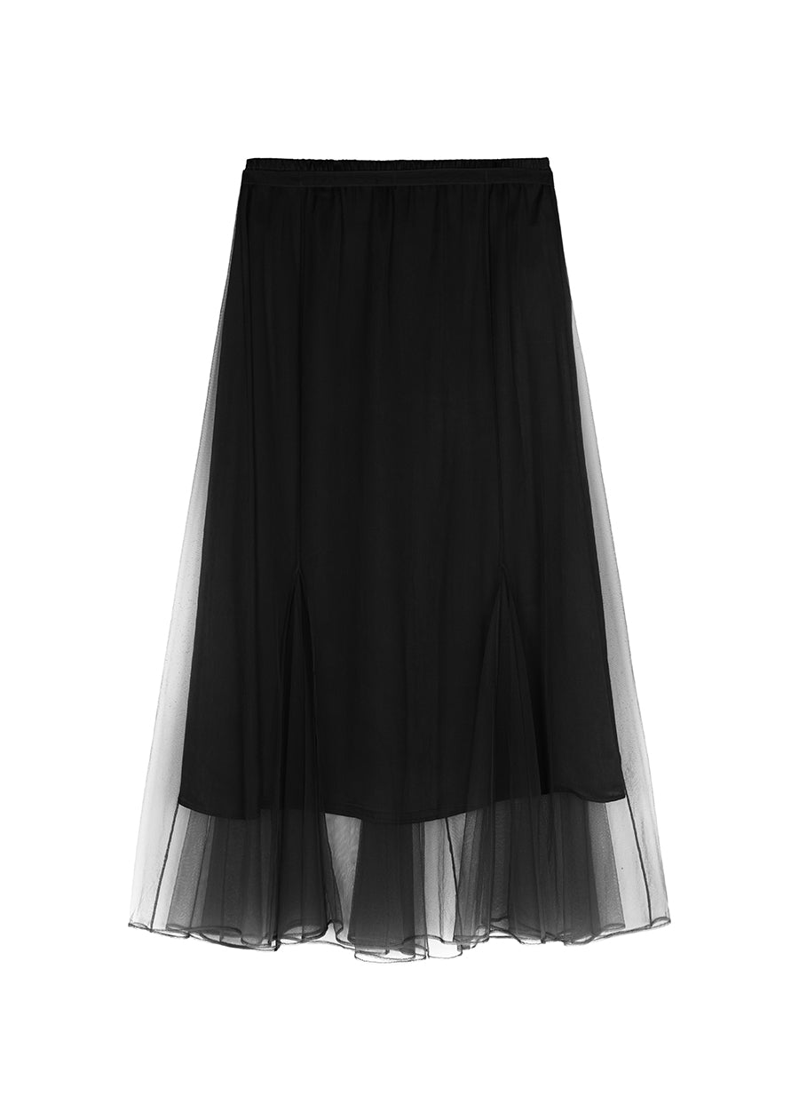 Skirt/JNBY A-line Pleated Long Skirt