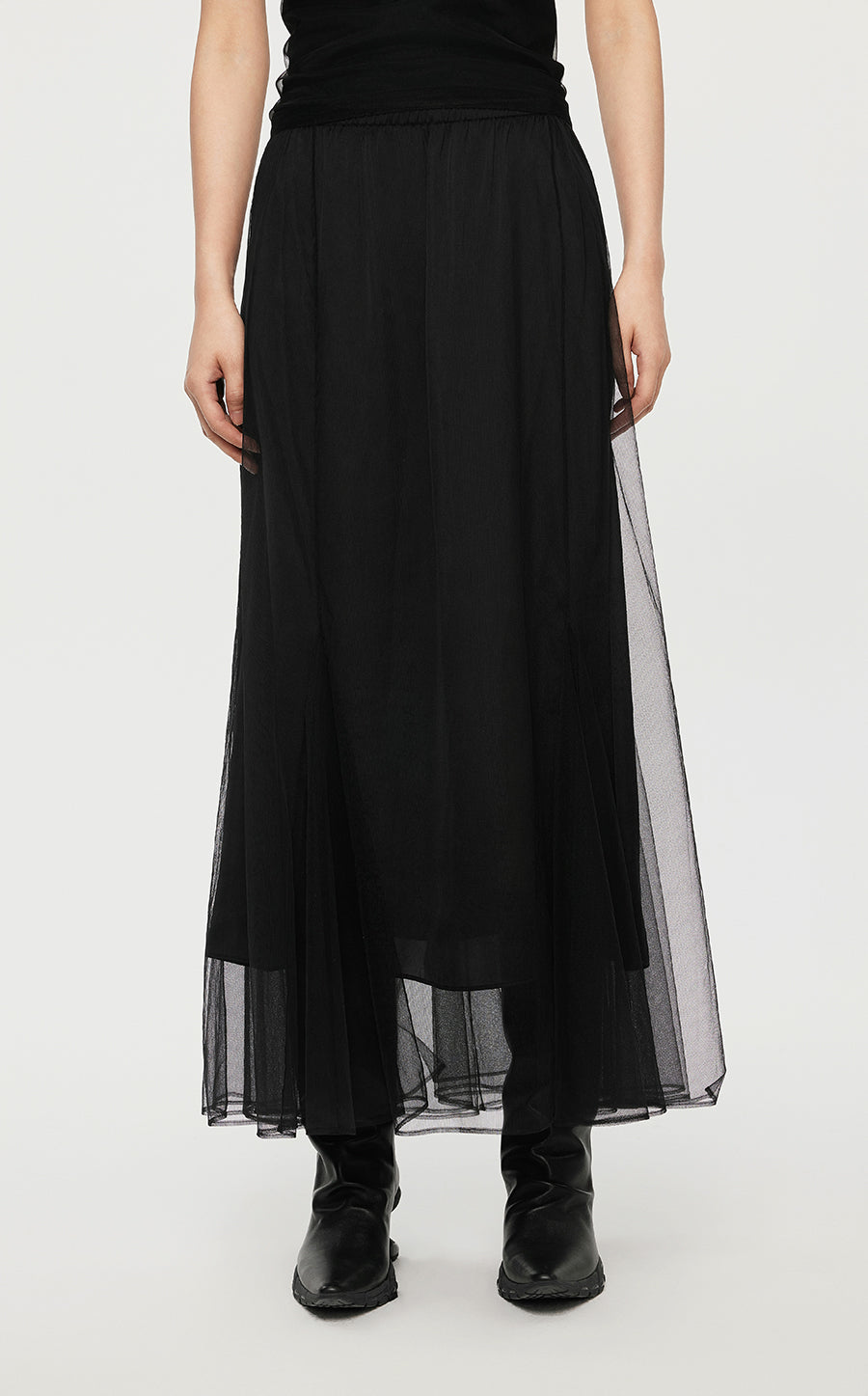 Skirt/JNBY A-line Pleated Long Skirt