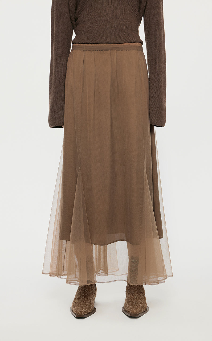 Skirt/JNBY A-line Pleated Long Skirt