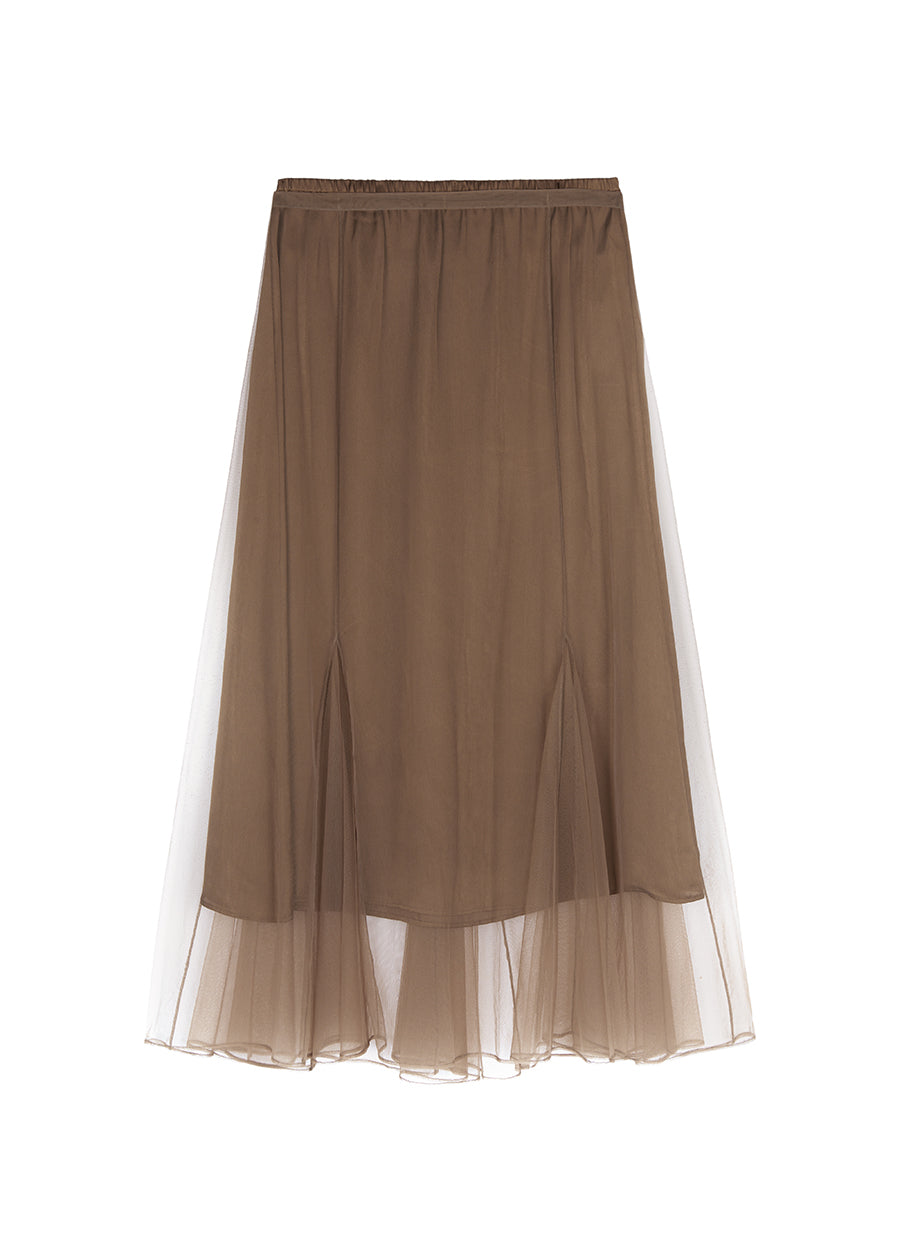 Skirt/JNBY A-line Pleated Long Skirt