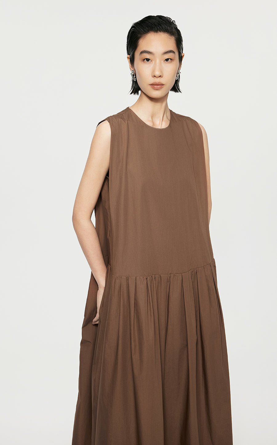 Dresses/JNBY A-line Mid Slit Sleeveless Dresses