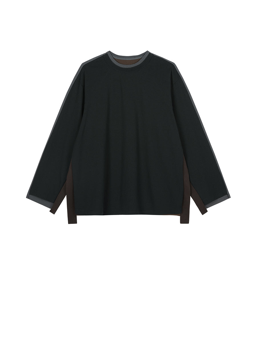 T-Shirt/JNBY Micro Elastic Oversize Long-sleeved Shirt