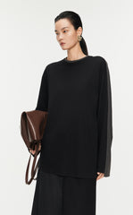 T-Shirt/JNBY Micro Elastic Oversize Long-sleeved Shirt