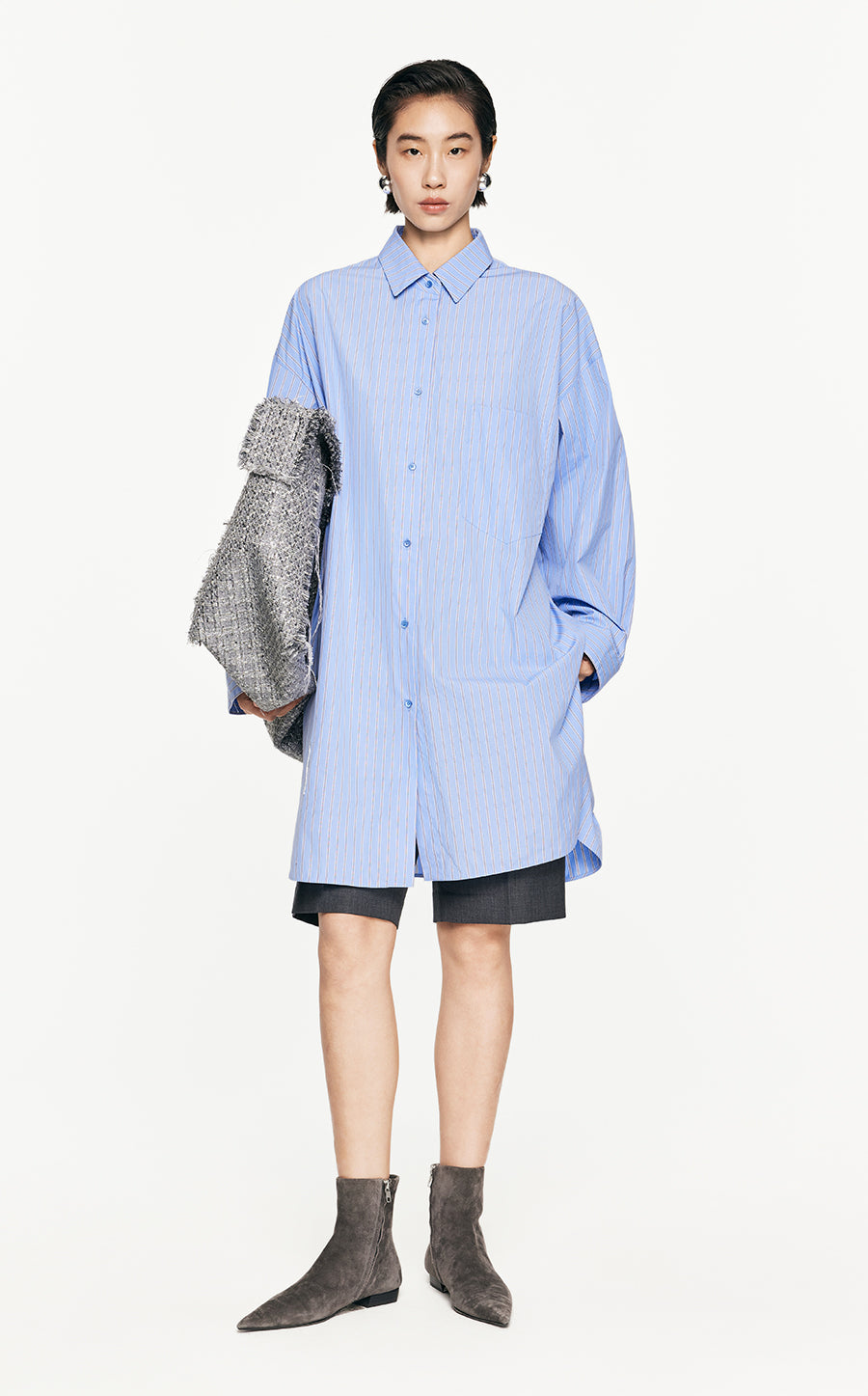 Shirt/JNBY Jacquard Single Breasted Long-sleeved Shirt