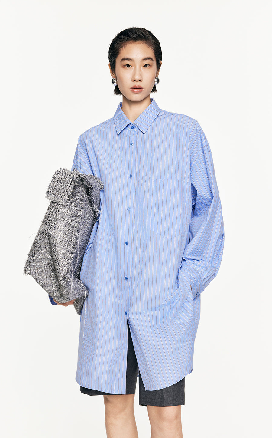 Shirt/JNBY Jacquard Single Breasted Long-sleeved Shirt