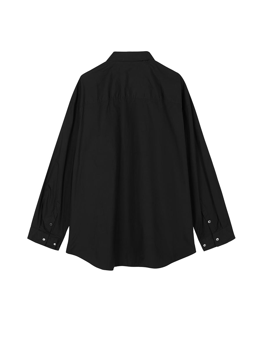 Shirt/JNBY H-line Oversize Poplin Fabric Long-sleeved Shirt