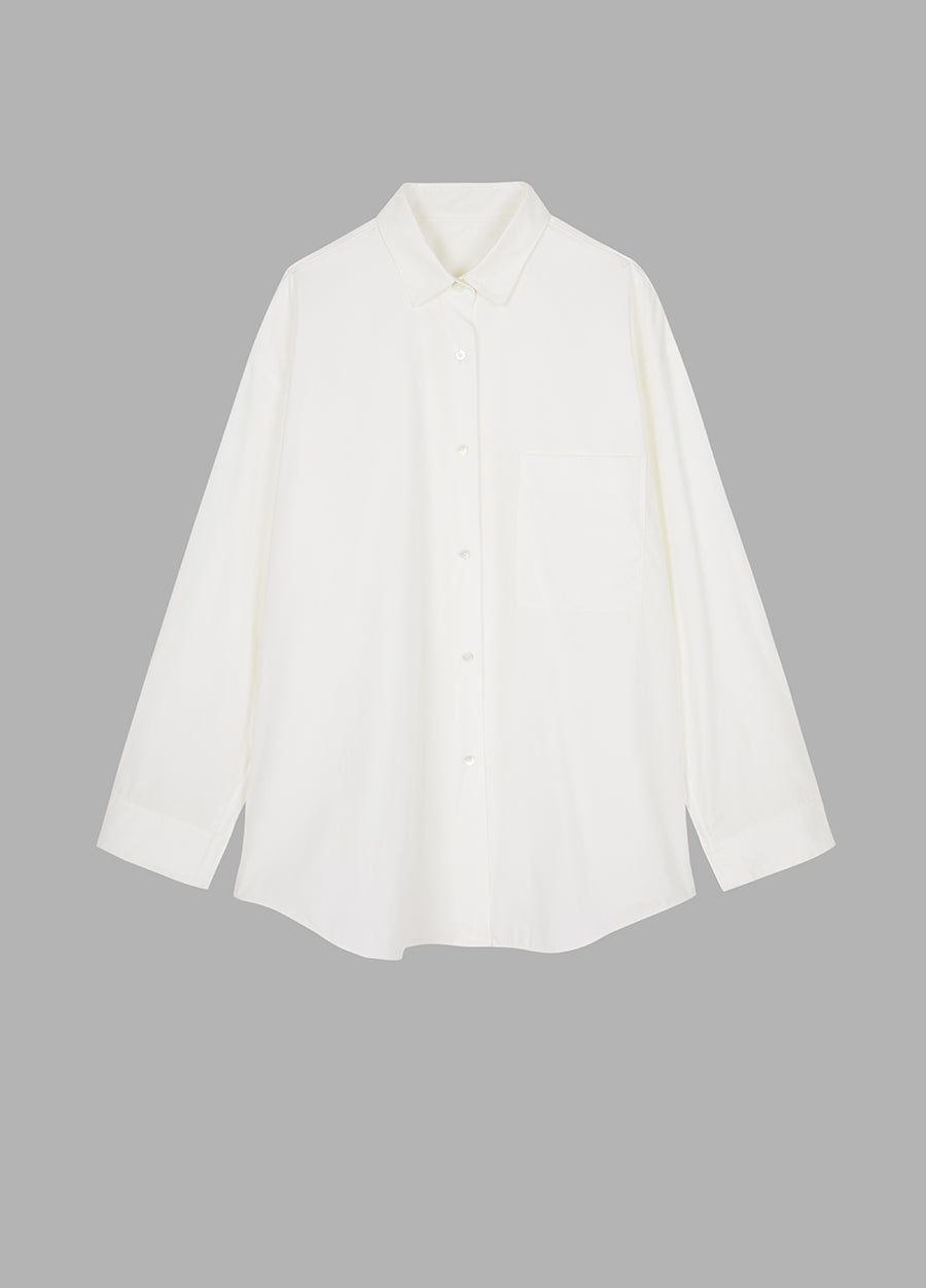 Shirt/JNBY H-line Oversize Poplin Fabric Long-sleeved Shirt