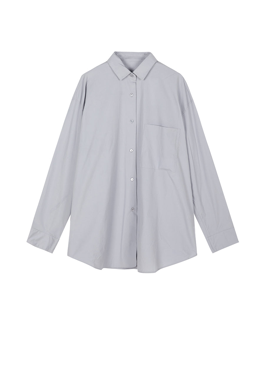 Shirt/JNBY H-line Oversize Poplin Fabric Long-sleeved Shirt