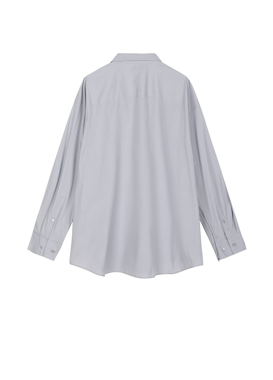 Shirt/JNBY H-line Oversize Poplin Fabric Long-sleeved Shirt