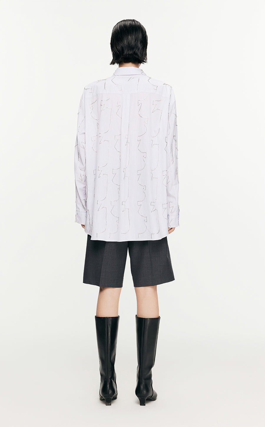 Shirt/JNBY Plain Weave Nail Bead Oversize Long-sleeved Shirt