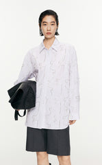 Shirt/JNBY Plain Weave Nail Bead Oversize Long-sleeved Shirt