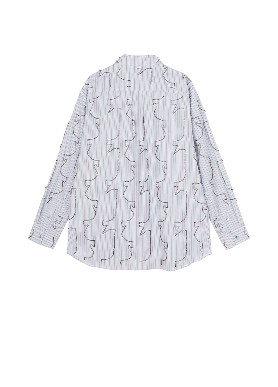 Shirt/JNBY Plain Weave Nail Bead Oversize Long-sleeved Shirt