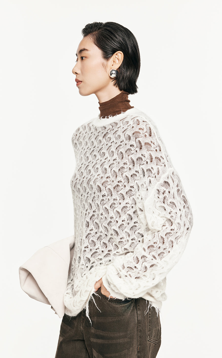 Sweater/JNBY Oversize Long-sleeved Pullover Sweater