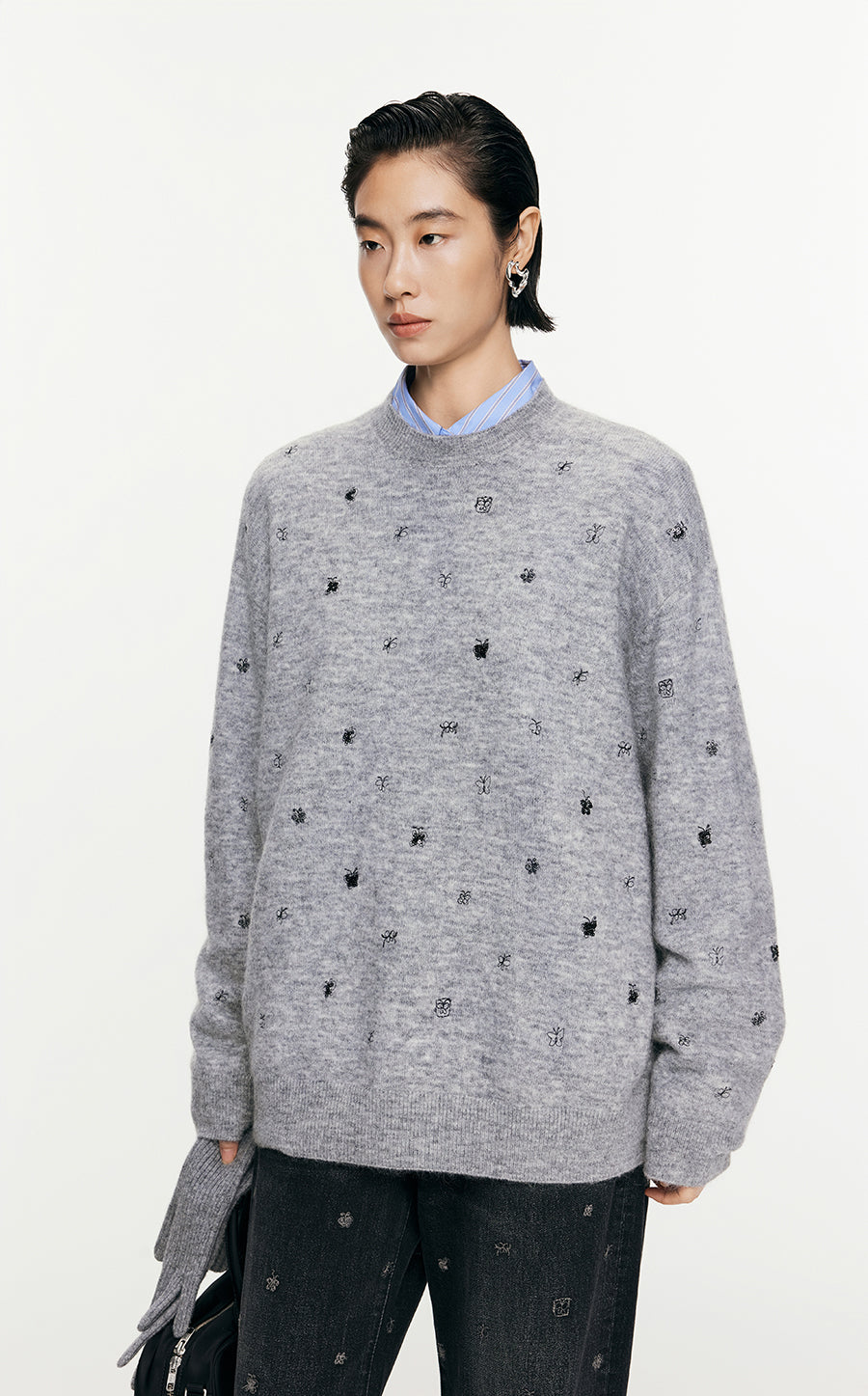 Sweater/JNBY Oversize Long-sleeved Pullover Sweater