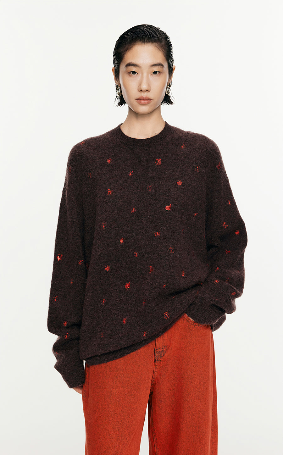 Sweater/JNBY Oversize Long-sleeved Pullover Sweater