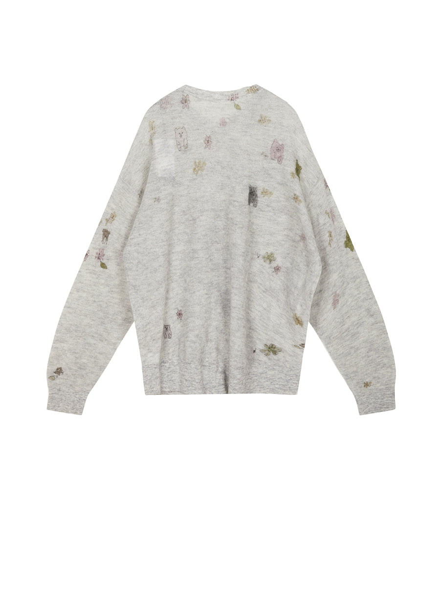 Sweater/JNBY Printed Long-sleeved Pullover Sweater