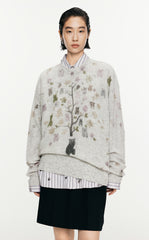 Sweater/JNBY Printed Long-sleeved Pullover Sweater