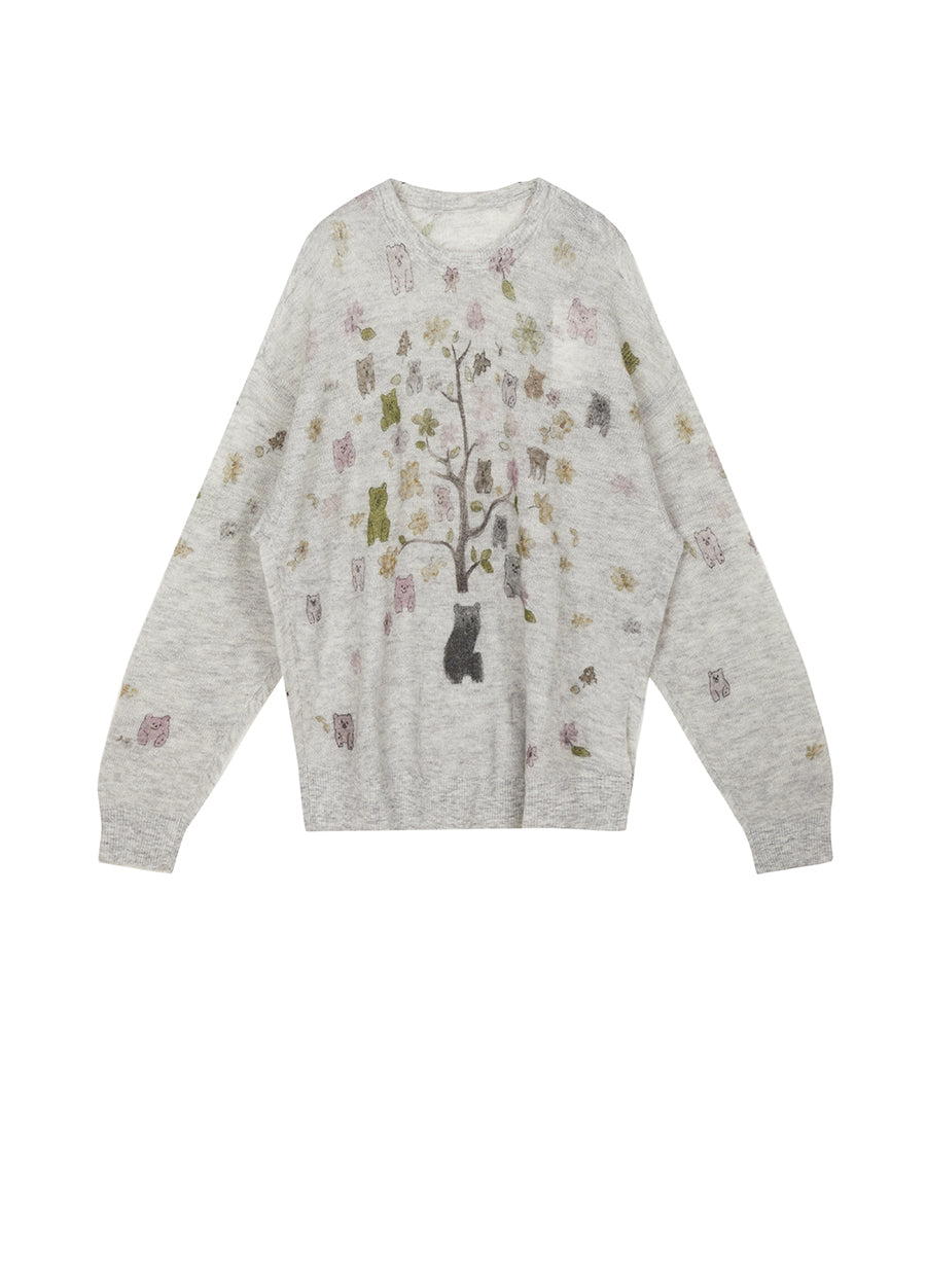 Sweater/JNBY Printed Long-sleeved Pullover Sweater