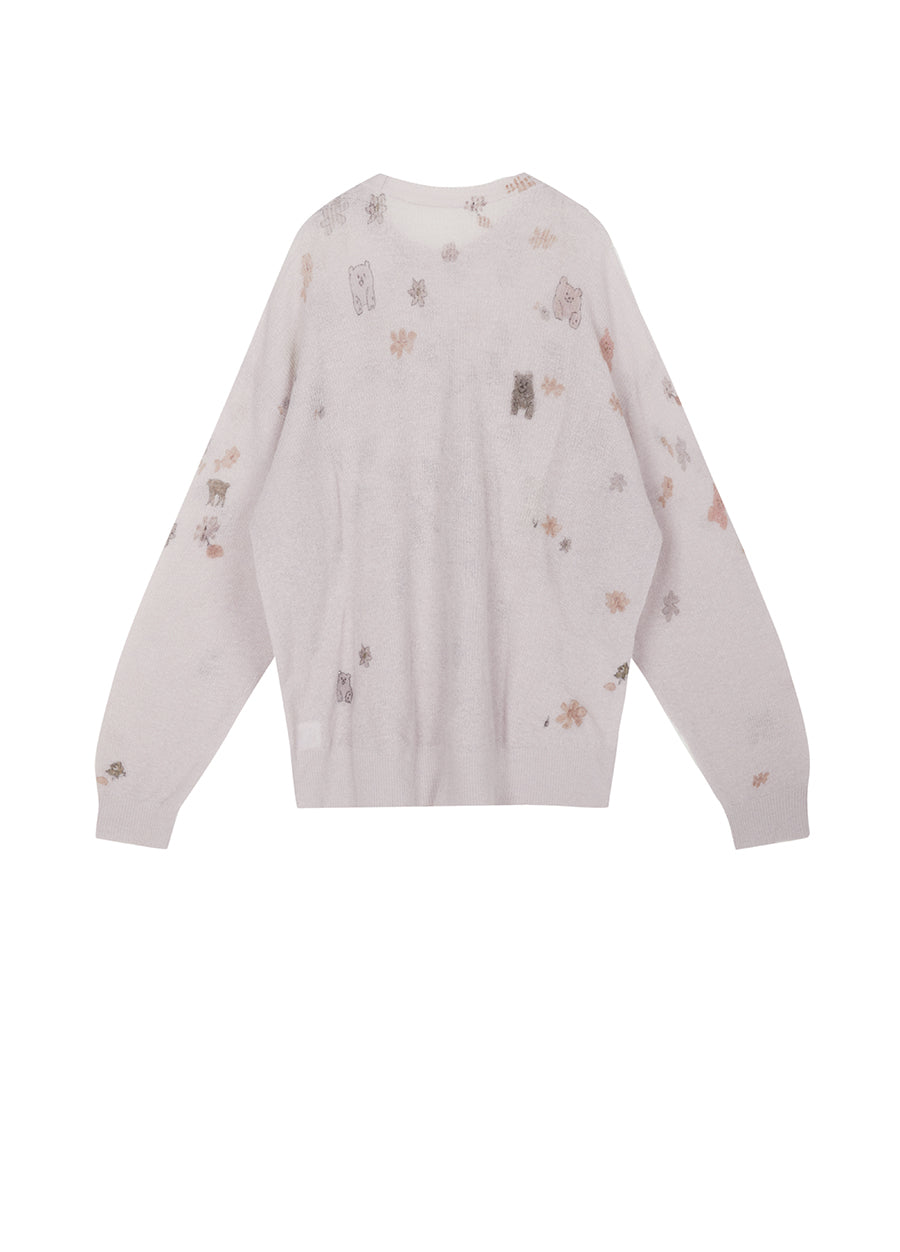 Sweater/JNBY Printed Long-sleeved Pullover Sweater