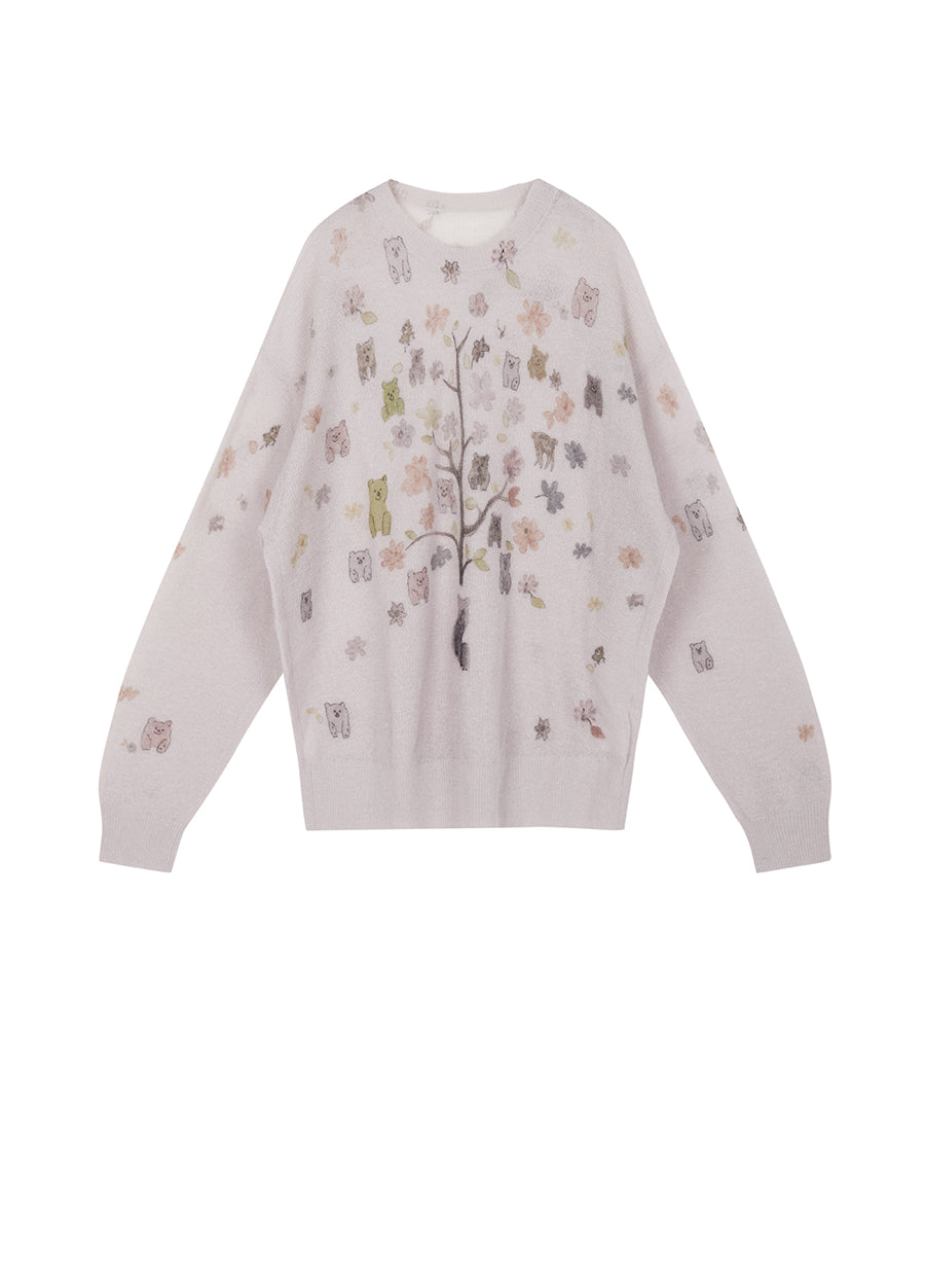 Sweater/JNBY Printed Long-sleeved Pullover Sweater